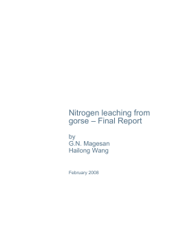 Nitrogen leaching from gorse - Bay of Plenty Regional Council