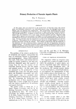 Primary Production of Vascular Aquatic Plants