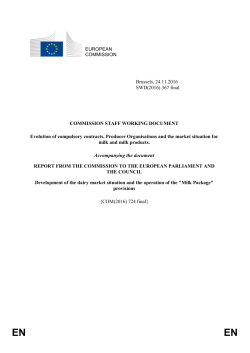 EN EN COMMISSION STAFF WORKING DOCUMENT Evolution of