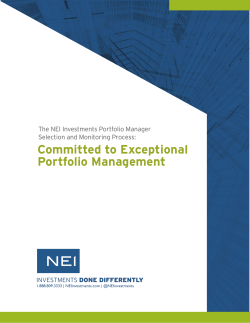 View Portfolio Manager Selection Process
