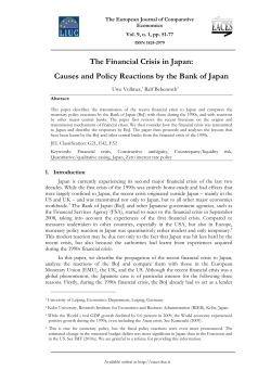 The Financial Crisis in Japan: Causes and Policy Reactions by the