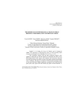 THE IMPORTANCE OF PHYSIOLOGICAL TRAITS IN
