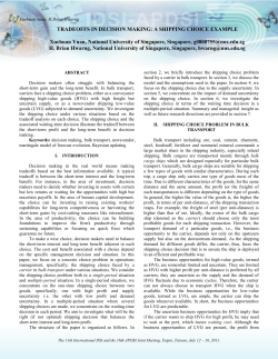 TRADEOFFS IN DECISION MAKING: A SHIPPING CHOICE