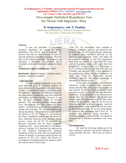 In this paper we consider two-sample hypotheses tests for means in