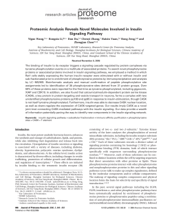 Proteomic Analysis Reveals Novel Molecules Involved in Insulin