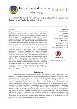 Ge&ccedil;mi*ten G&uuml;n&uuml;m&uuml;ze &Ouml;*retmen E*itimi Ara*t