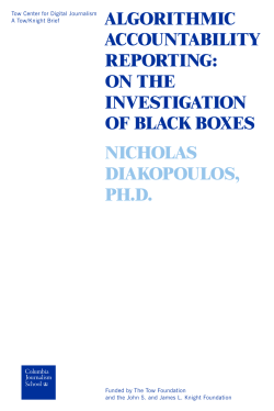 algorithmic accountability reporting: on the investigation of black