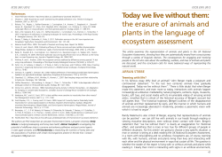 Today we live without them: the erasure of animals and plants in the