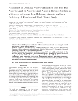 Assessment of Drinking Water Fortification with Iron Plus Ascorbic