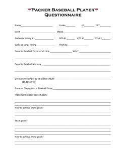 Packer Baseball Player Questionnaire