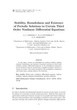 Stability, boundedness and existence of periodic solutions to certain