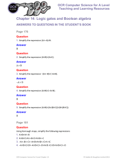 Chapter 14: Logic gates and Boolean algebra