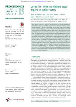 Larvae from deep-sea methane seeps disperse in surface waters