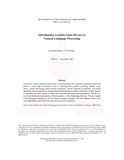 Introduction to Finite-State Devices in Natural Language Processing