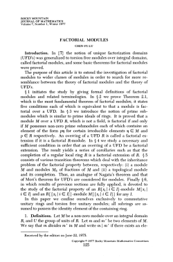 FACTORIAL MODULES Introduction. In [7] the notion of unique