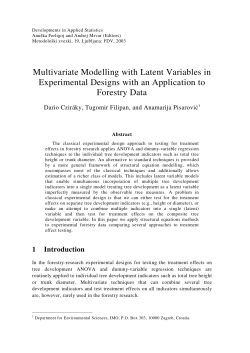 Multivariate modelling with latent variables in experimental design