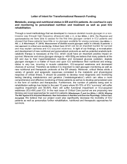 Letter of Intent for Transformational Research Funding Metabolic