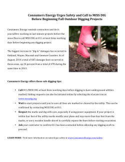Consumers Energy Urges Safety and Call to MISS DIG