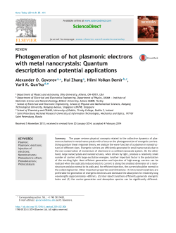 Photogeneration of hot plasmonic electrons with metal nanocrystals