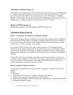 Amendments to the Bylaws of IFSW Europe e.V.