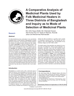 A Comparative Analysis of Medicinal Plants Used by Folk Medicinal