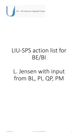 LIU-SPS action list for BE/BI