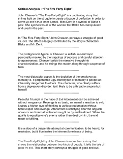 Critical Analysis : &ldquo;The Five Forty Eight&rdquo;