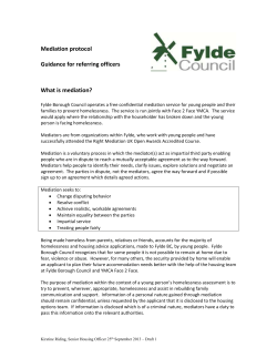 Mediation protocol Guidance for referring officers What is mediation