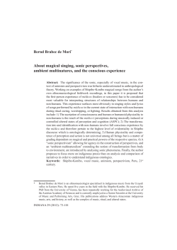 About magical singing, sonic perspectives, ambient multinatures