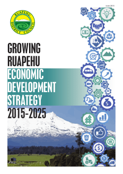 growing ruapehu economic development strategy 2015-2025