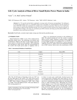 Life Cycle Analysis of Run-of River Small Hydro Power Plants in India