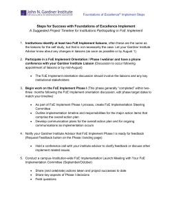 Foundations of Excellence&reg; Implement Steps Foundations of