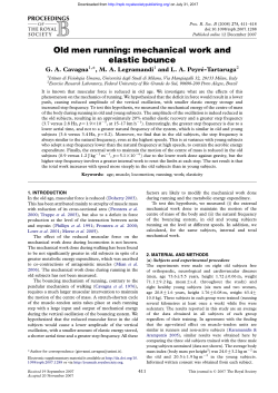 Old men running: mechanical work and elastic bounce