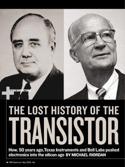 The Lost History Of the Transistor