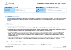 Position Description: Senior Manager Research