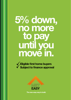 Eligible first home buyers Subject to finance approval