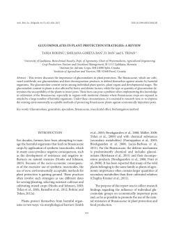 Glucosinolates in plant protection strategies: A review