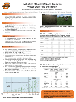 Evaluation of Foliar UAN Rate and Application