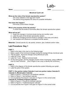 Menstrual Cycle Lab - St. Edward the Confessor School