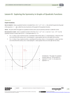 Algebra I Module 4, Topic A, Lesson 8: Student Version