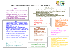 CLASS TWO PLANS / ACTIVITIES – Autumn Term 1