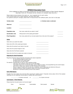 SPINACH Descriptor Form