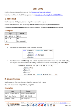 Exercises and Homework for C# Advanced Course at SoftUni