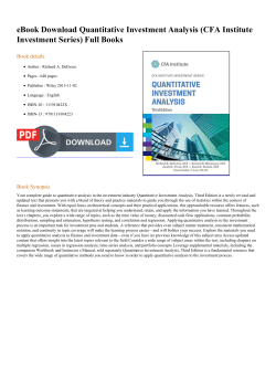 eBook Quantitative Investment Analysis