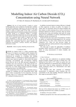 Modelling Indoor Air Carbon Dioxide (CO2) Concentration using