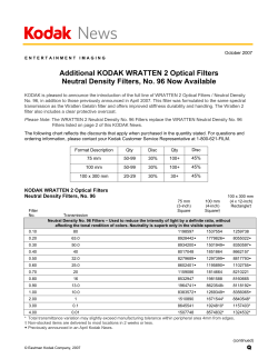 Additional KODAK WRATTEN 2 Optical Filters Neutral Density
