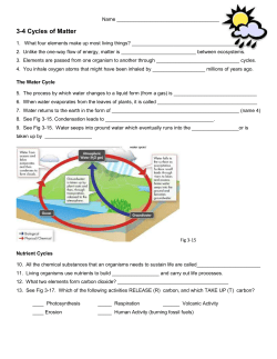 Name 3-4 Cycles of Matter 1. What four elements make up most