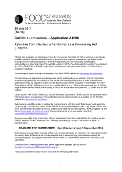 A1096-CFS - Food Standards Australia New Zealand