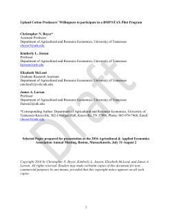 Upland Cotton Producers` Willingness to