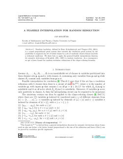 A FEASIBLE INTERPOLATION FOR RANDOM RESOLUTION 1